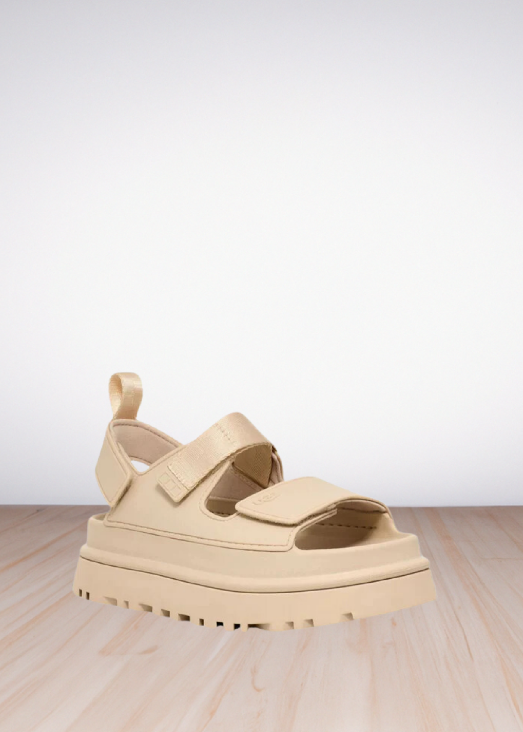GOLDENGLOW FLATFORM SANDALS WHITE