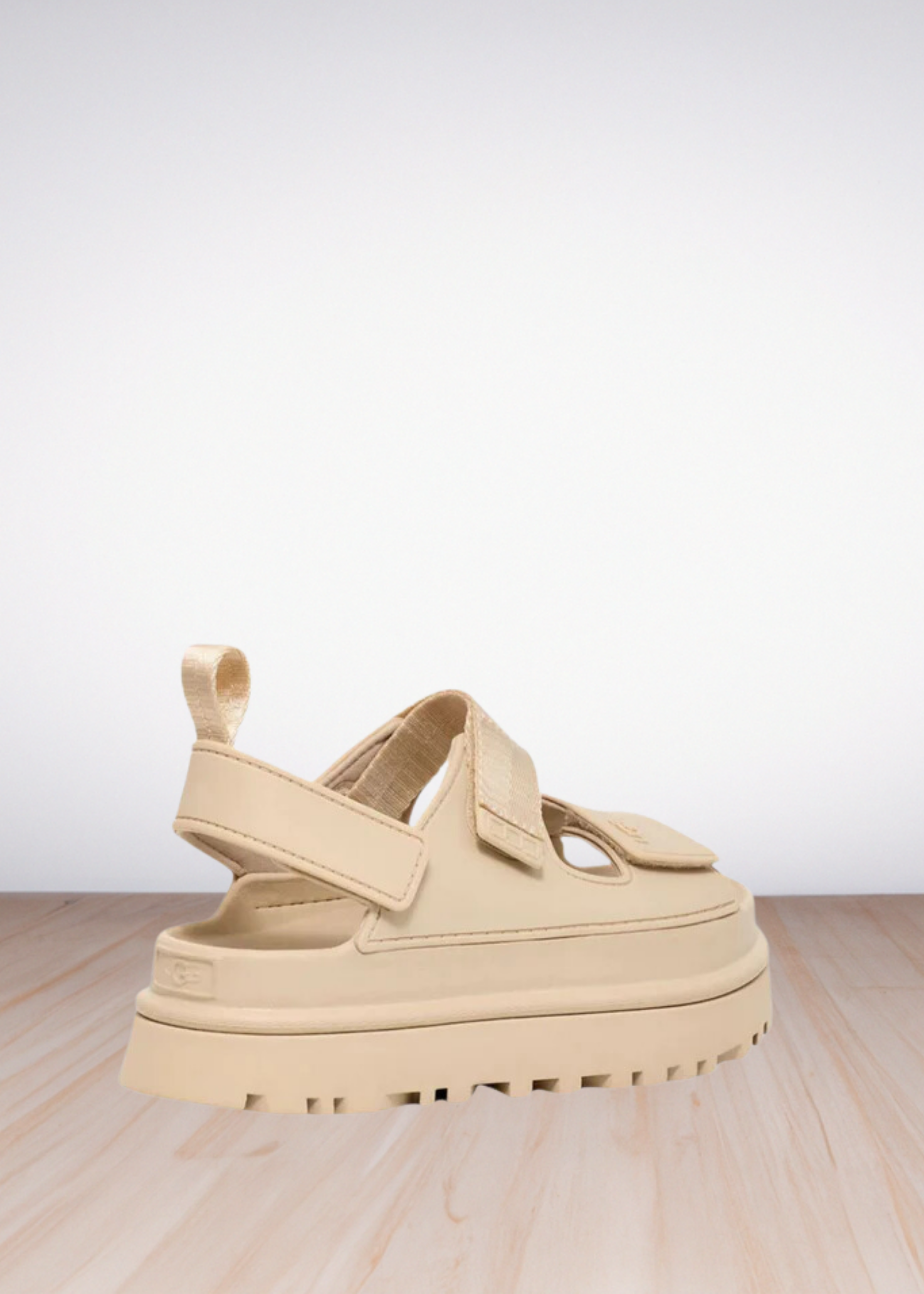 GOLDENGLOW FLATFORM SANDALS WHITE