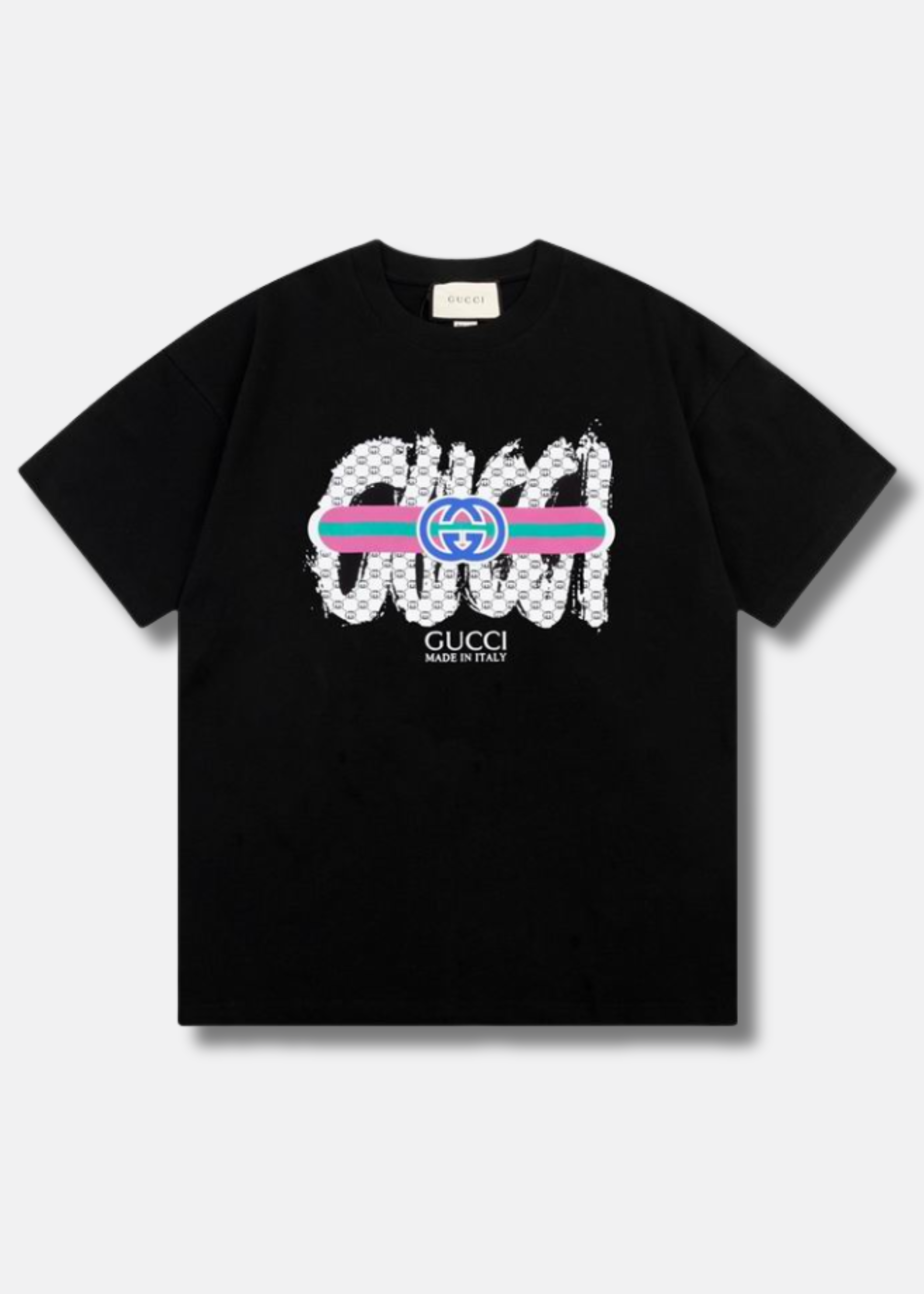 logo Print T shirt Black