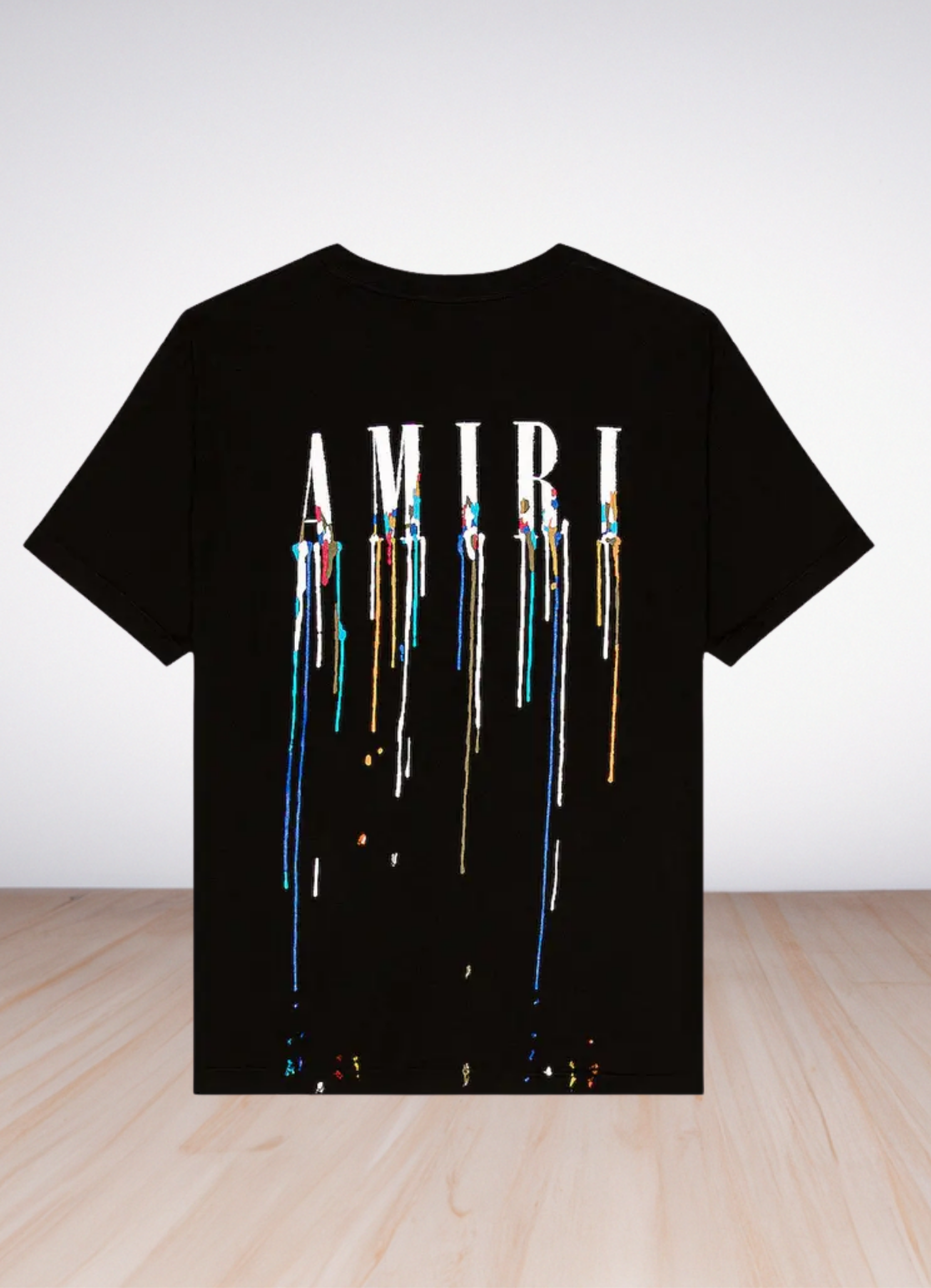paint drip logo-print cotton t-shirt