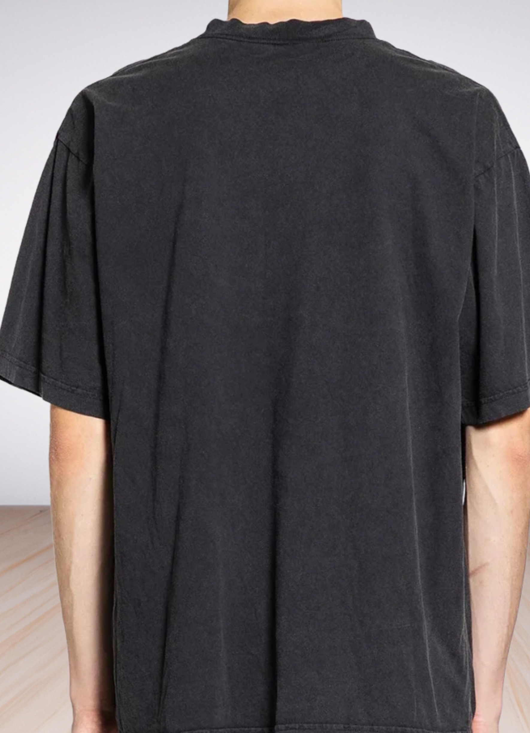 logo-print short-sleeve black טי שירט אובר סייז בצבע שחור