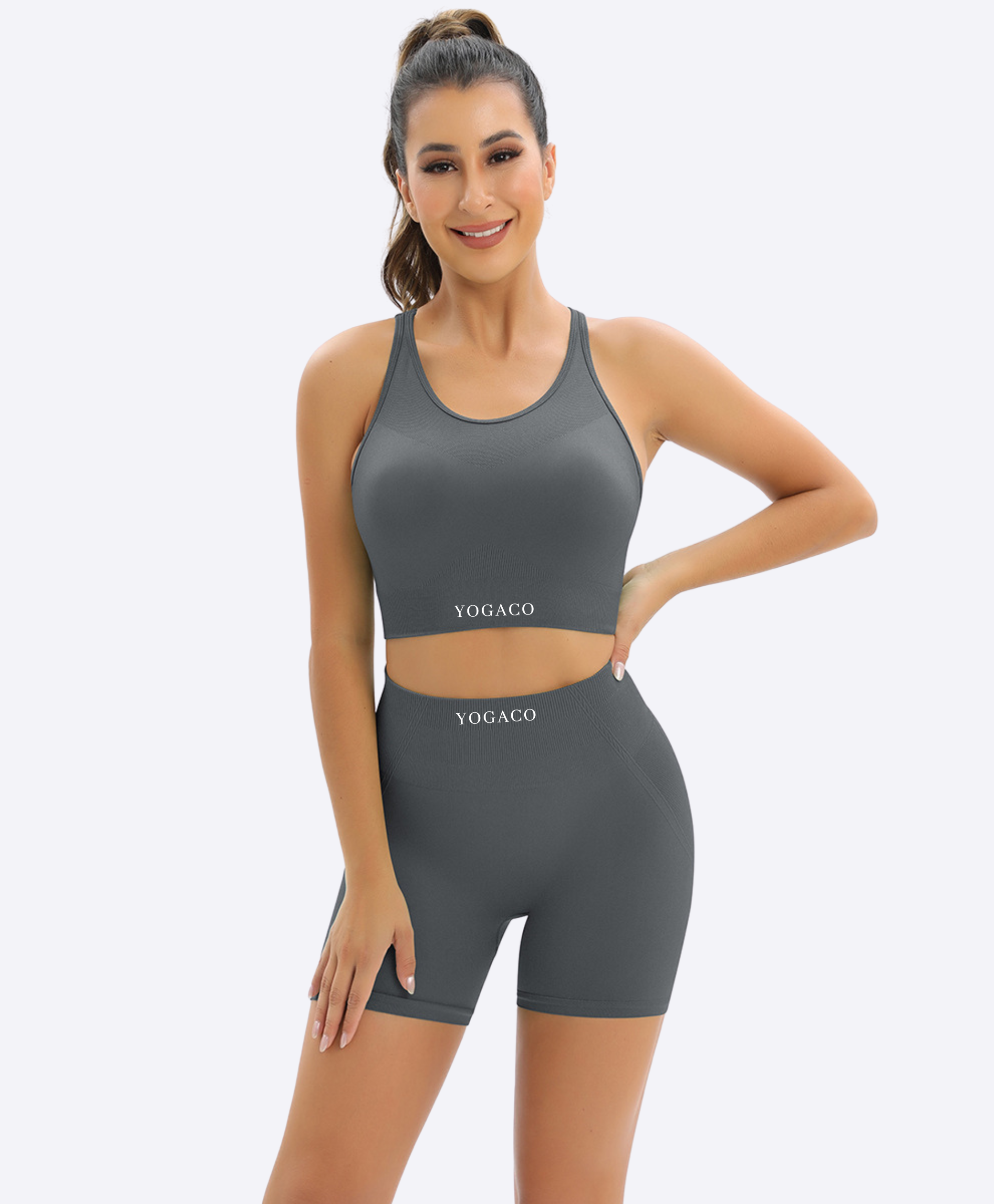 Uplift סט יוגה צבע אפור