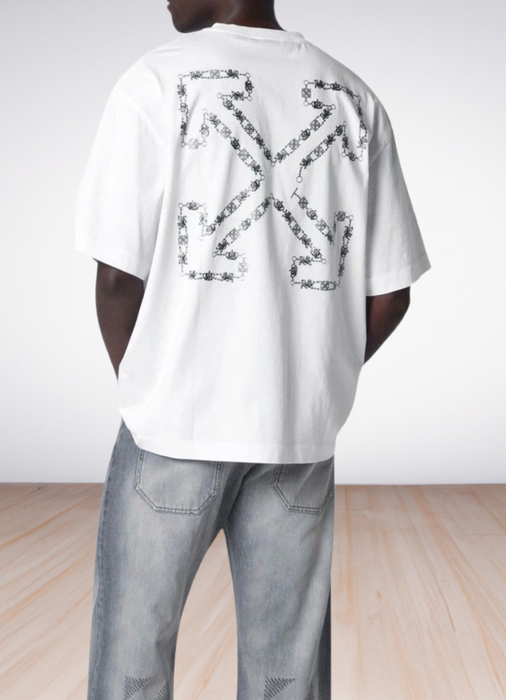 Chain Arrows Skate T-shirt צבע לבן