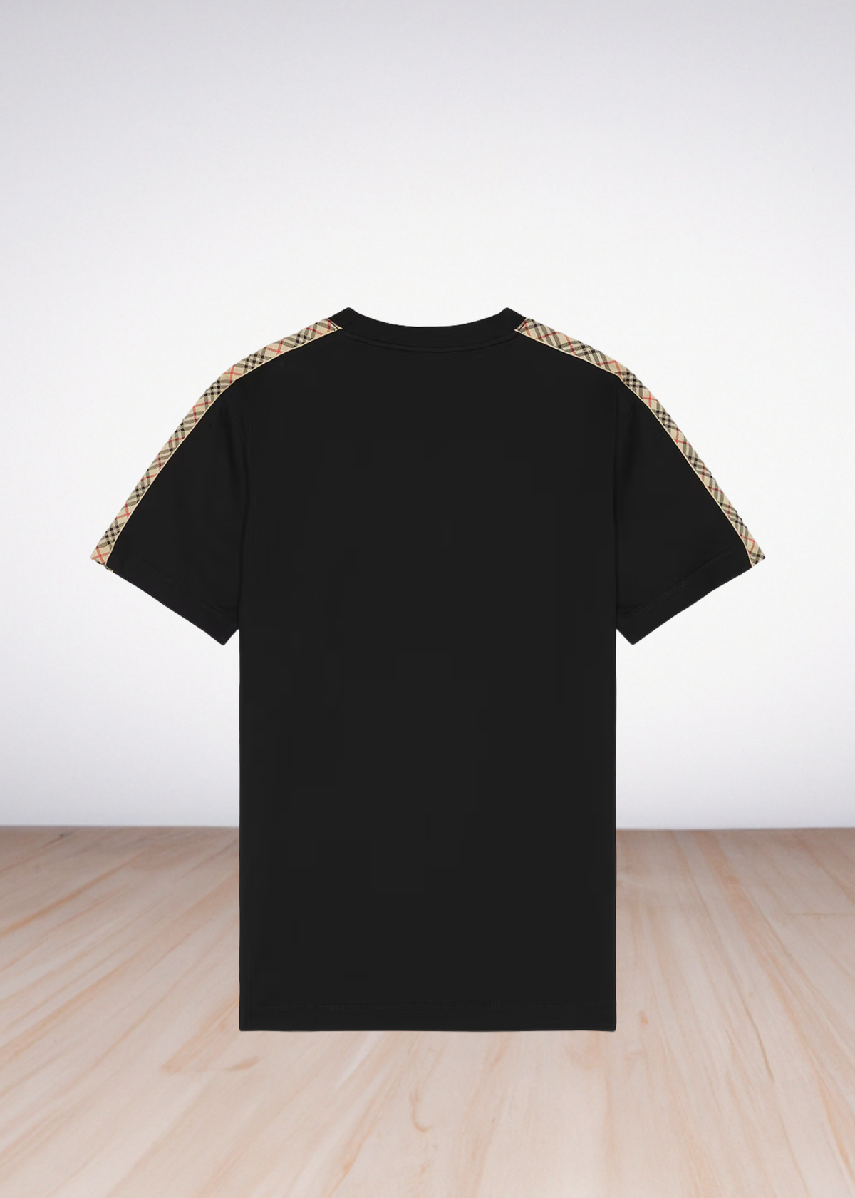 טי שירט צבע שחור Check Tape T-Shirt