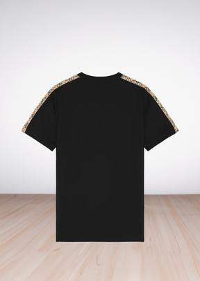 טי שירט צבע שחור Check Tape T-Shirt