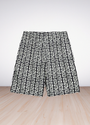 Logo Printed Drawstring Swim Shorts בגד ים