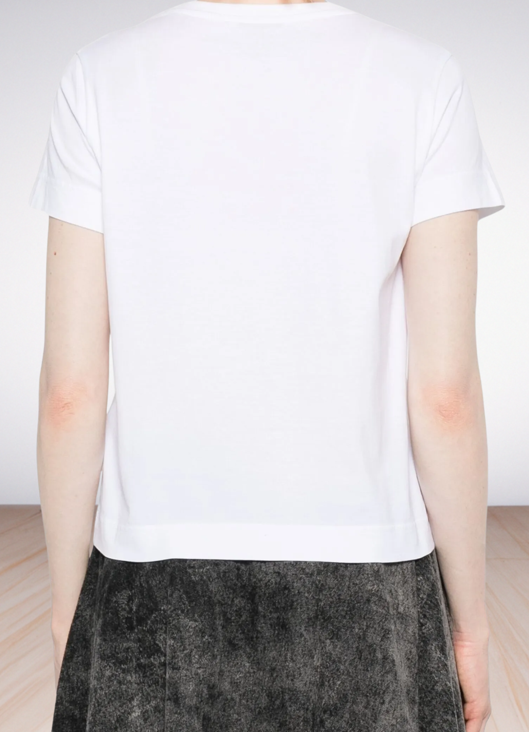 logo-print cotton T-shirt טי שירט צבע לבן