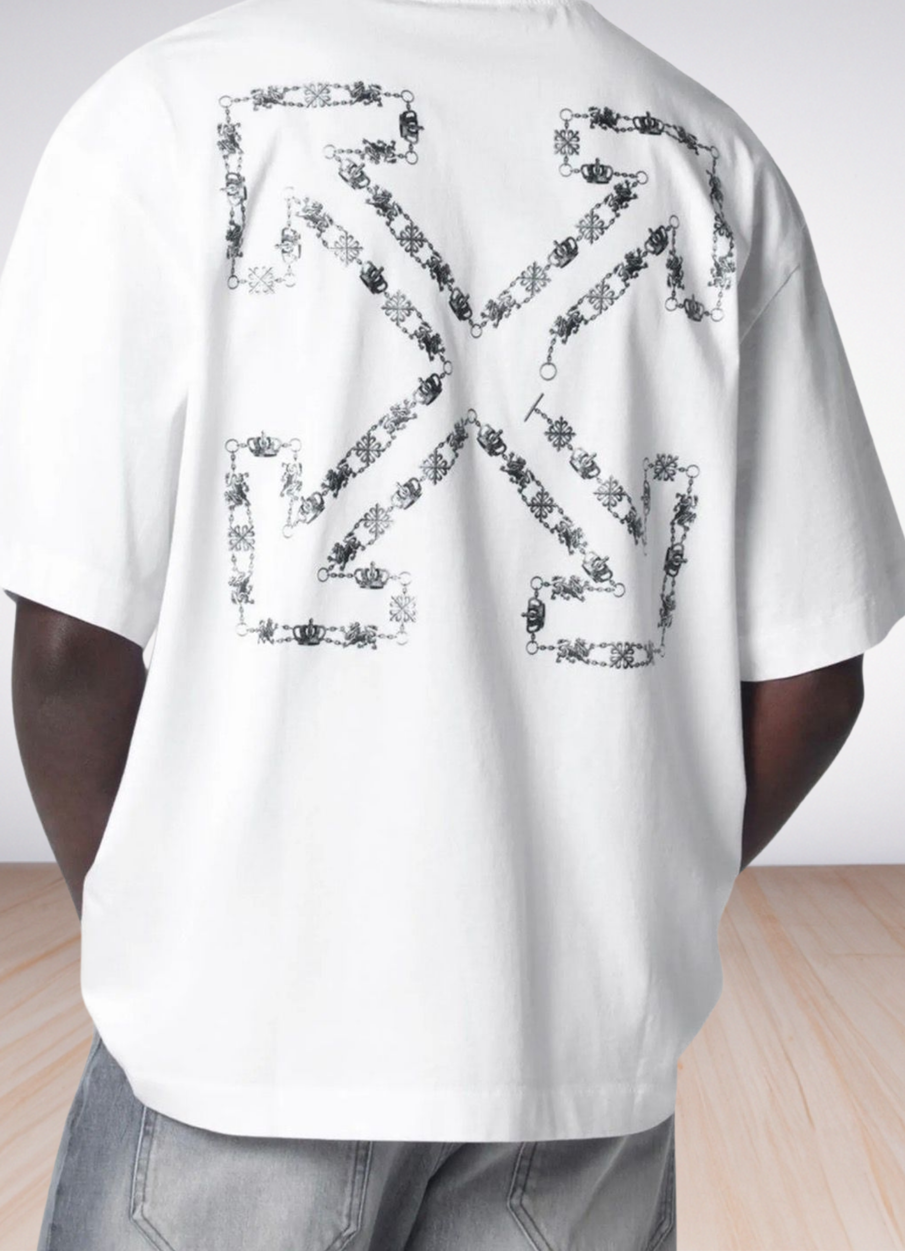 Chain Arrows Skate T-shirt צבע לבן