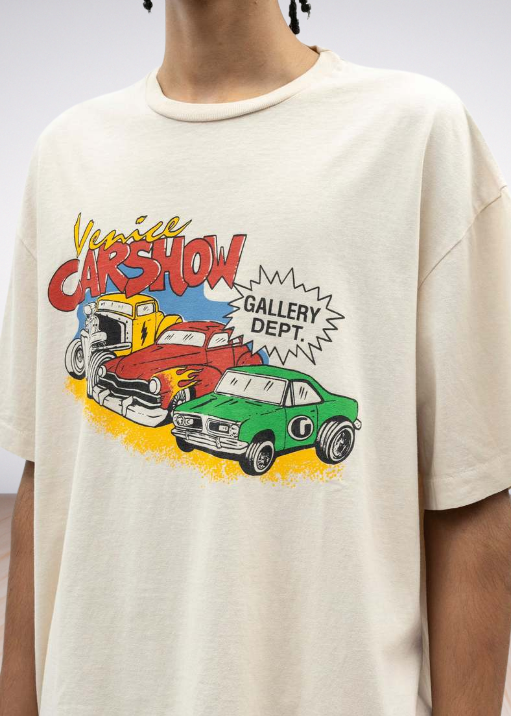 Logo Print Oversized T shirt Car Show