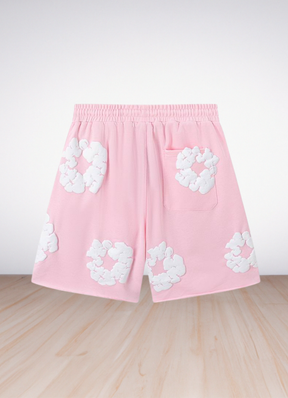 Cotton Wreath Shorts Pink
