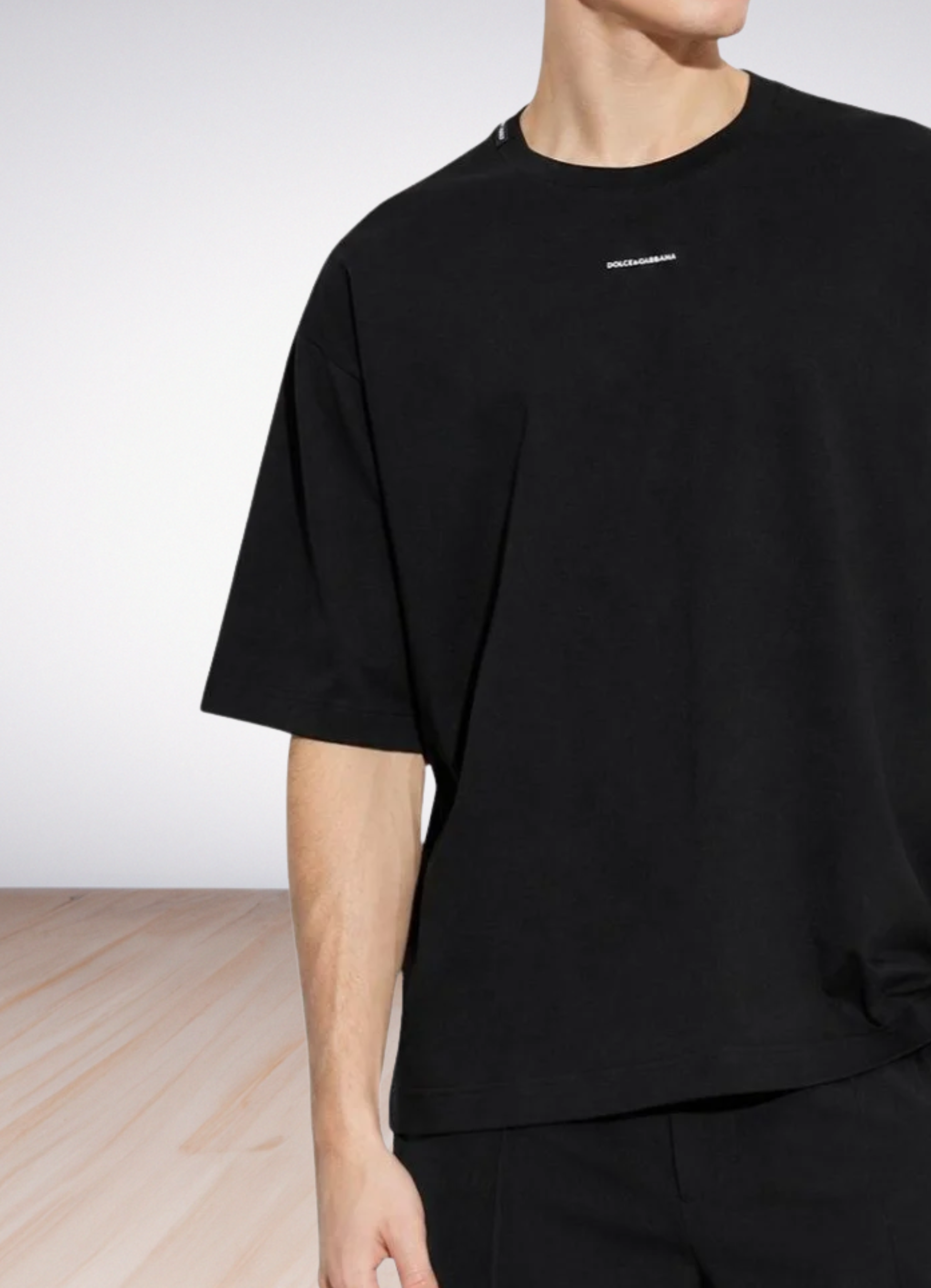 logo short-sleeve black טי שירט אובר סייז בצבע שחור