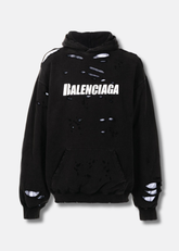 Logo graphic-print hoodie black