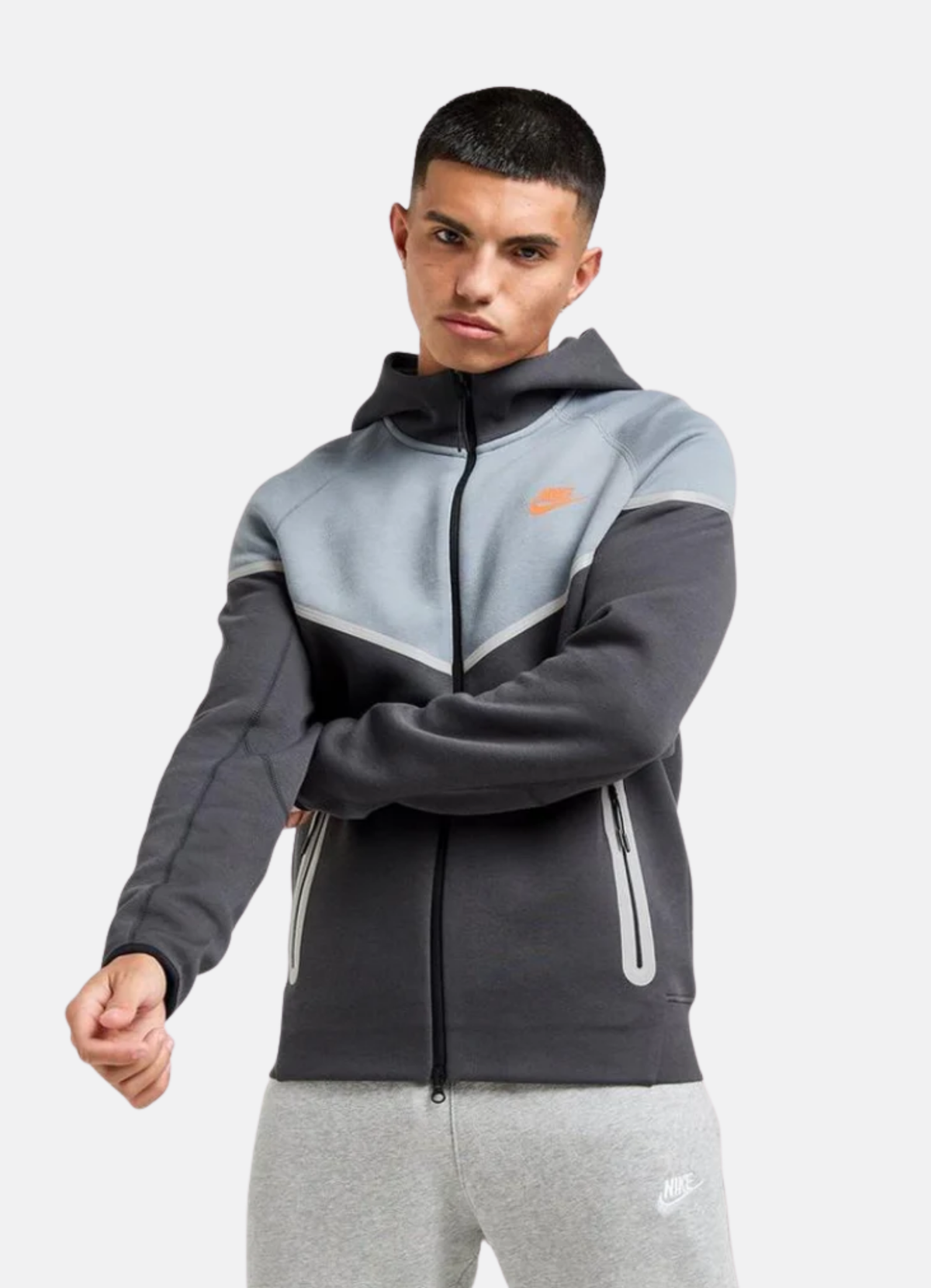 חליפה נייק טק – Nike Tech GREY & SAFETY ORANGE