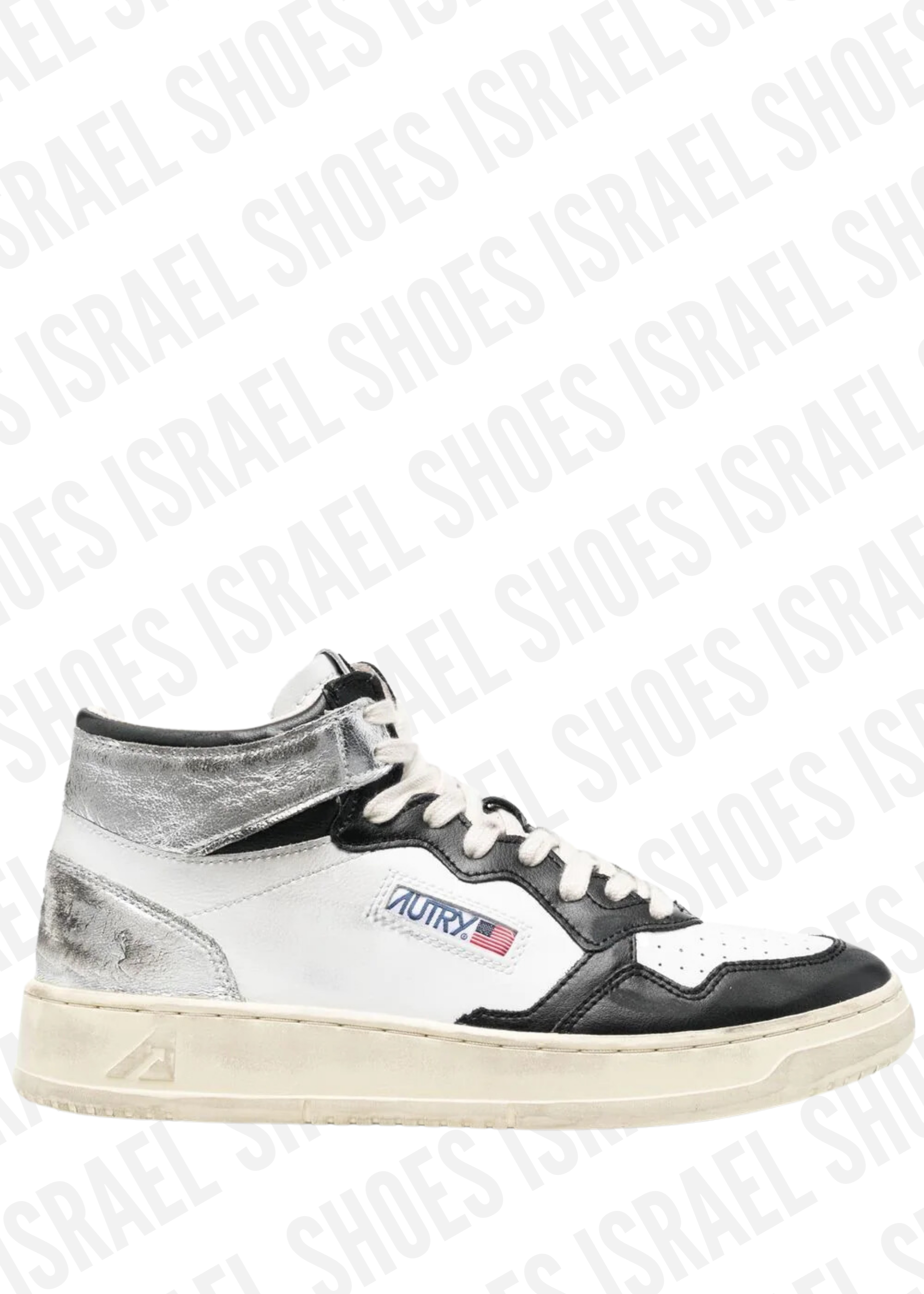 distressed high-top sneakers