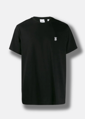ברברי טי שירט צבע שחור Logo embroidered  Cotton T-shirt