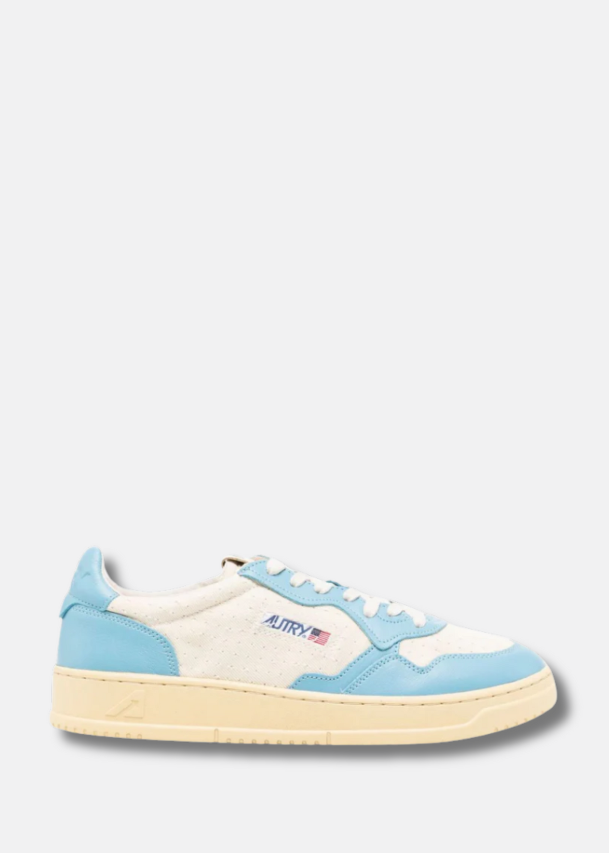 colour-block recycled leather sneakers