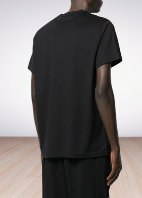 ברברי טי שירט צבע שחור Logo embroidered  Cotton T-shirt