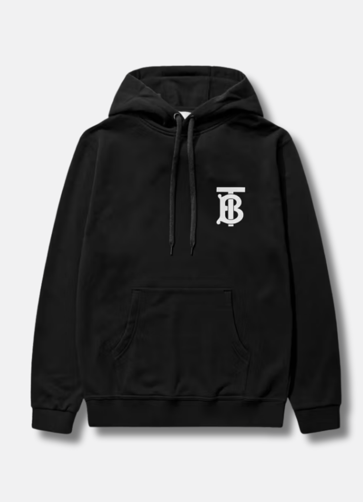 Checked Cotton Hoodie Black