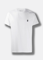 ברברי טי שירט צבע לבן Logo embroidered  Cotton T-shirt