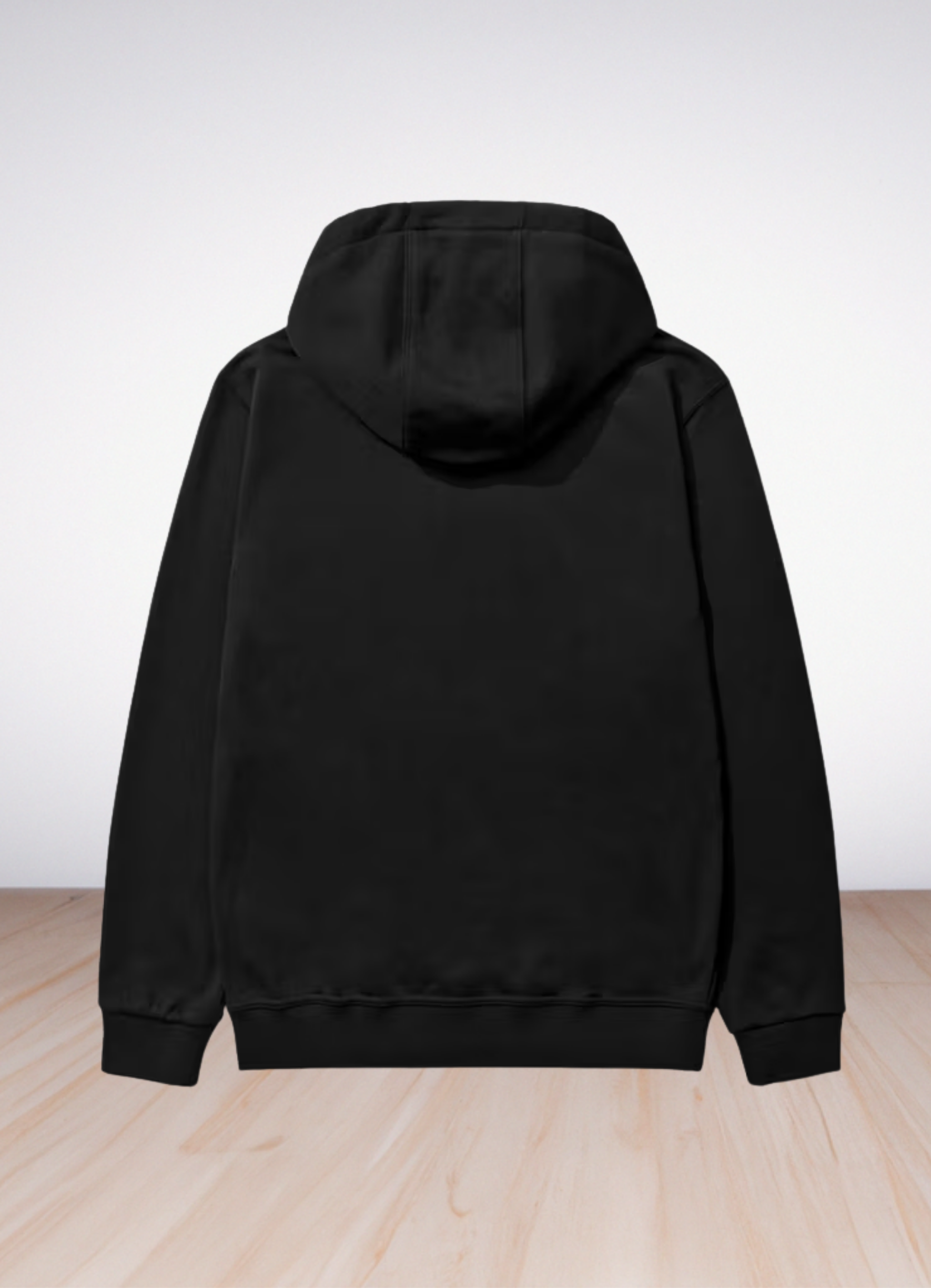 Checked Cotton Hoodie Black