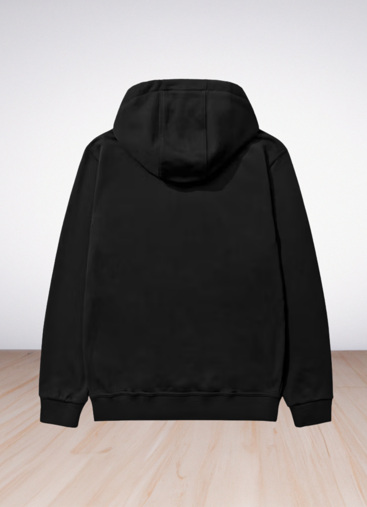 Checked Cotton Hoodie Black