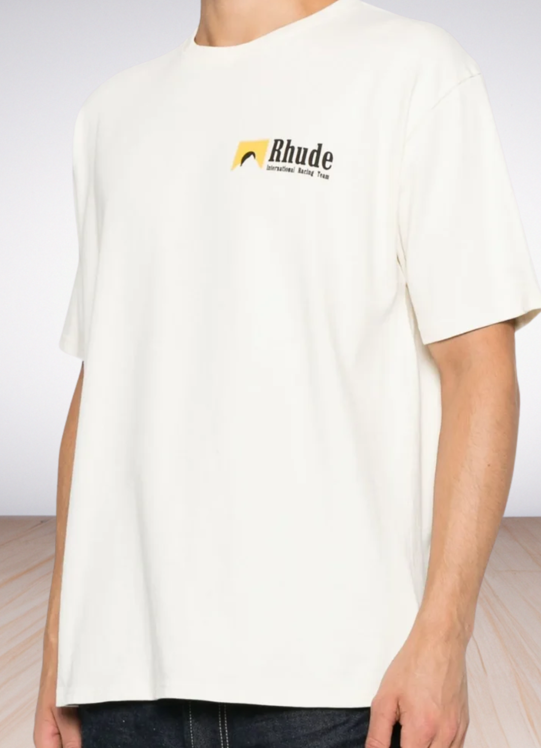Logo Print T shirt טי שירט אובר סייז צבע שמנת