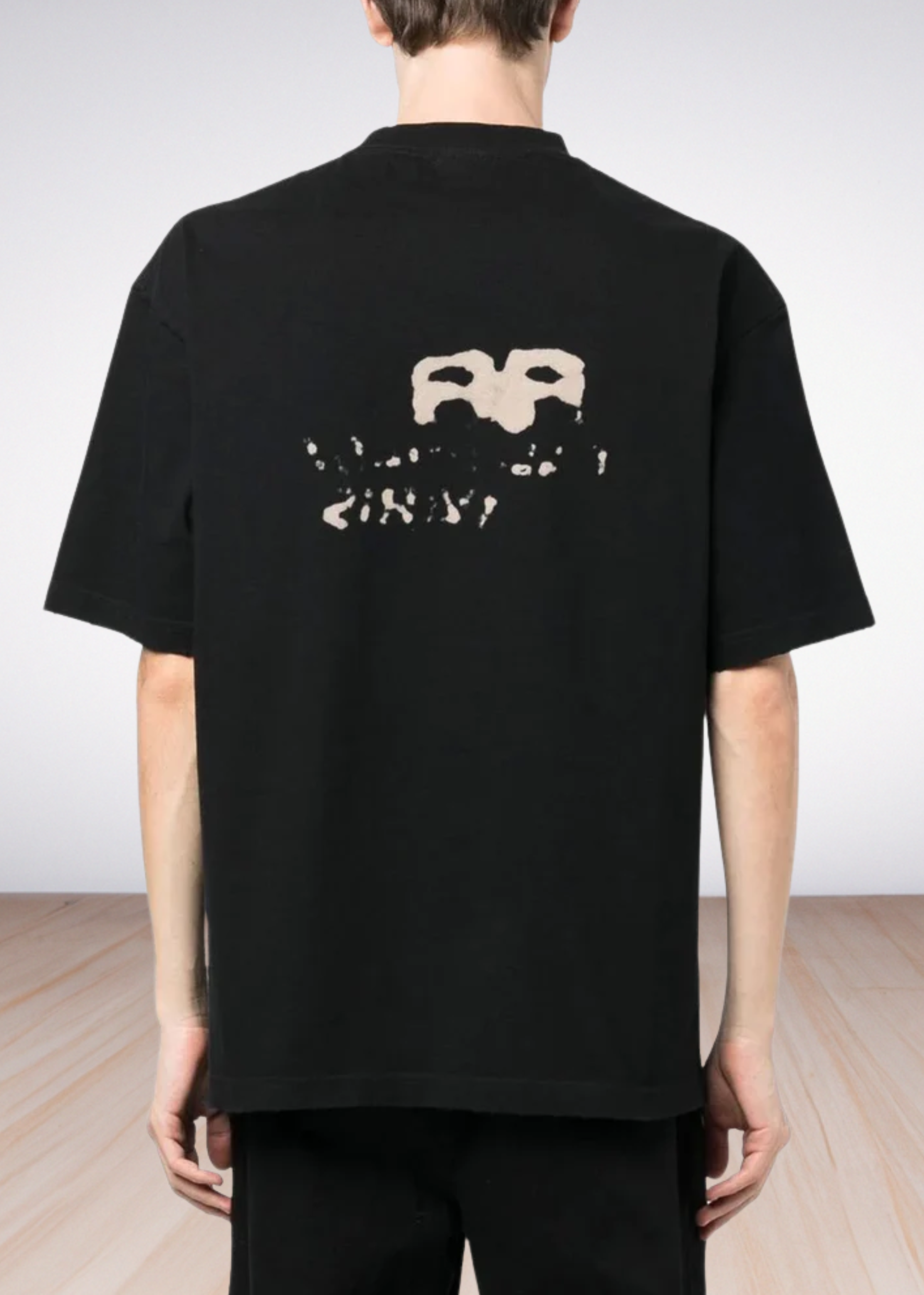 logo-print short-sleeve black T-shirt
