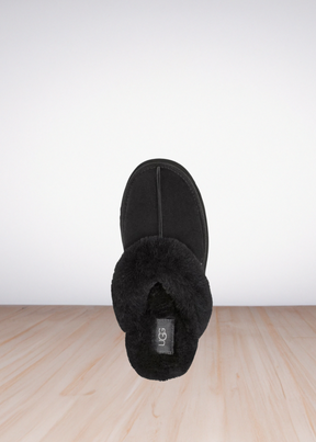 Disquette shearling platform slippers-  black