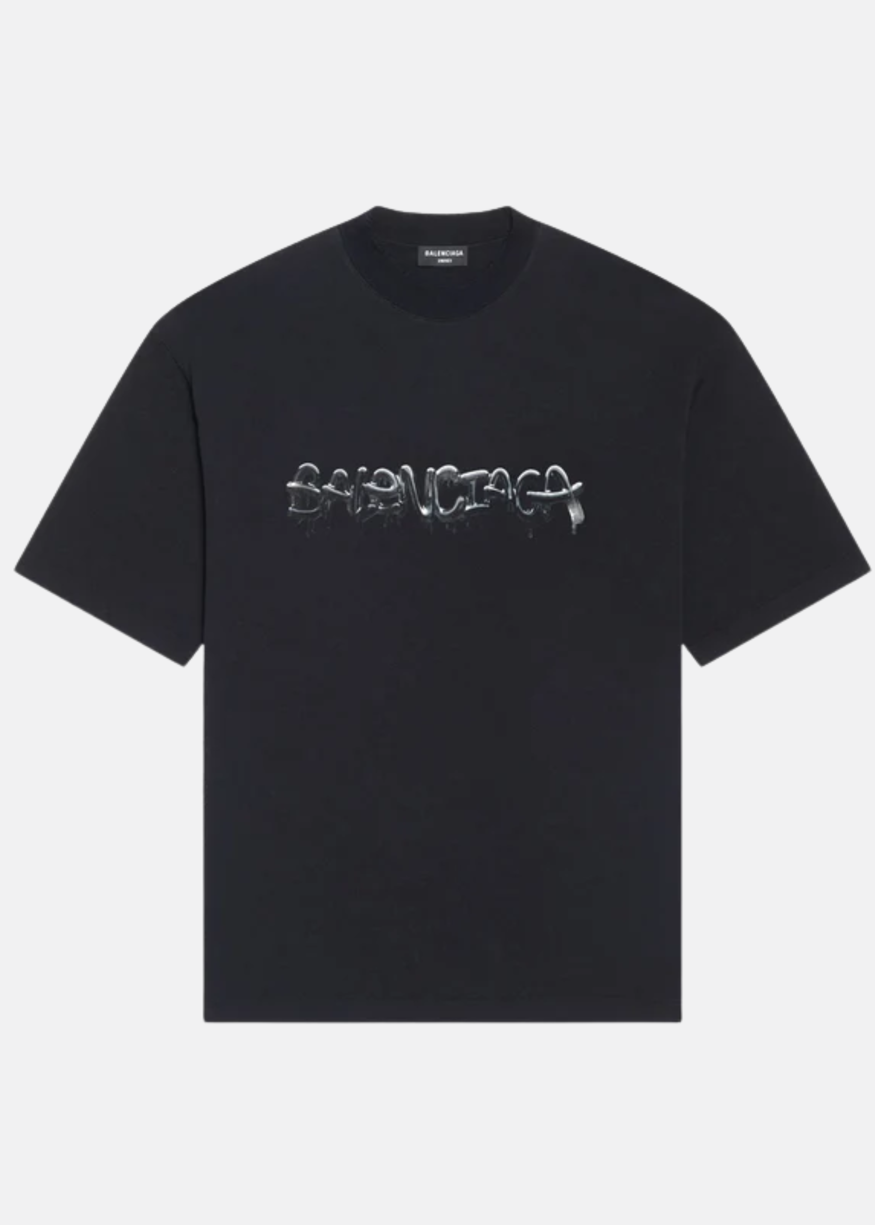 black graffiti-print cotton T-shirt