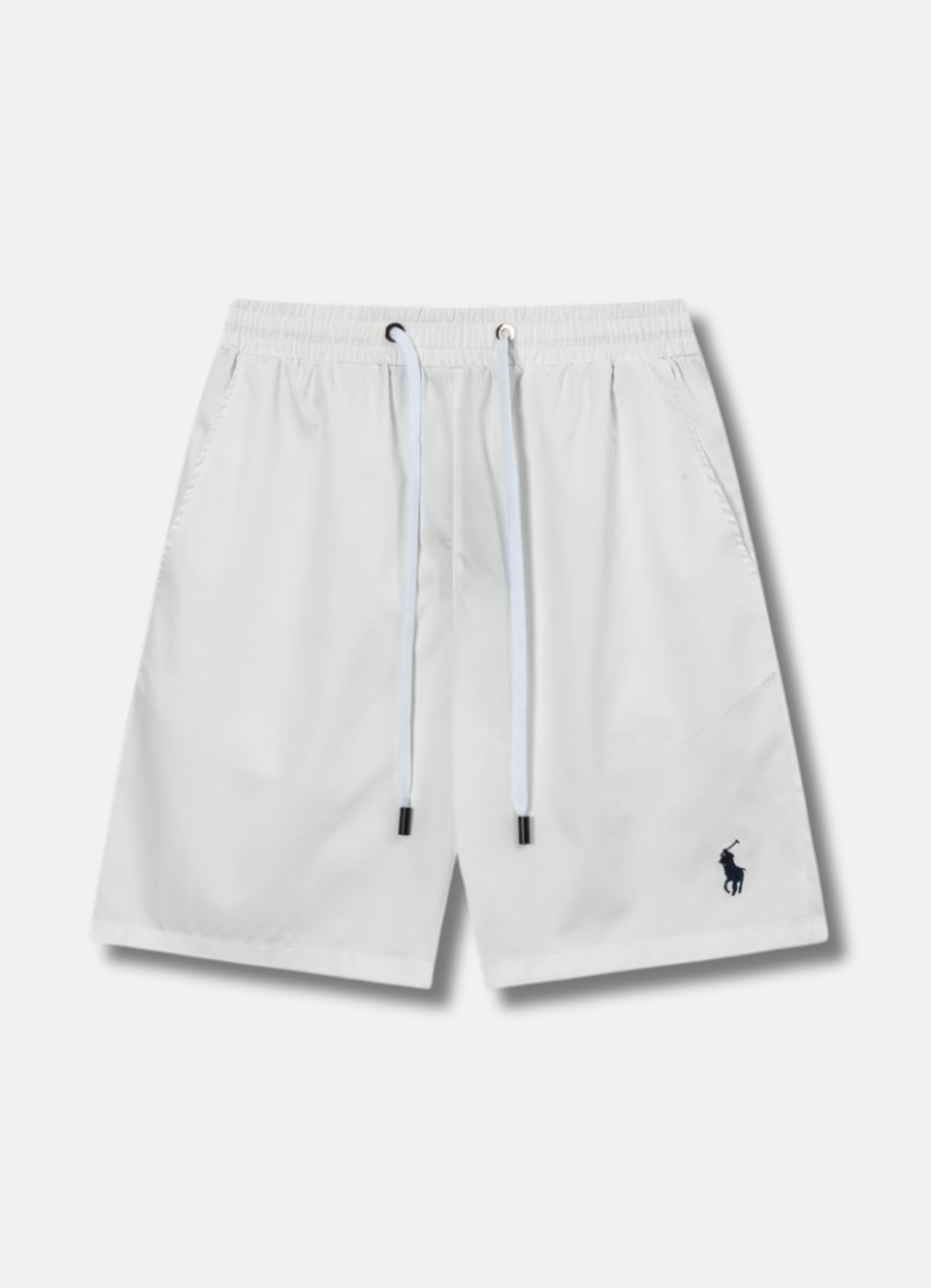 Logo Embroidered Swim Trunks White בגד ים