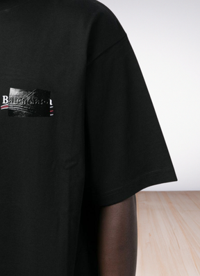 Logo embroidered oversized t shirt Fit Black