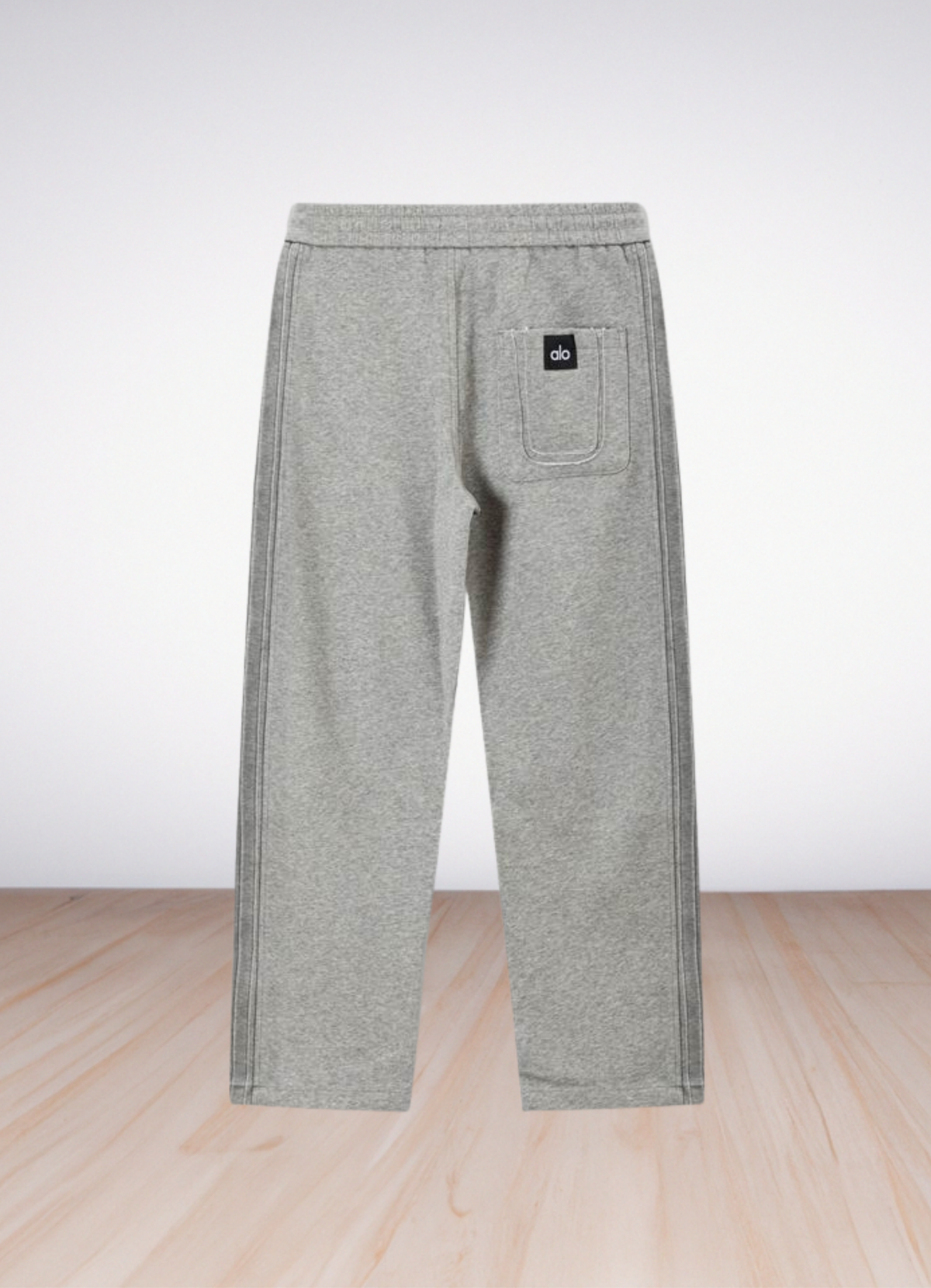 Logo embroider long pants Grey