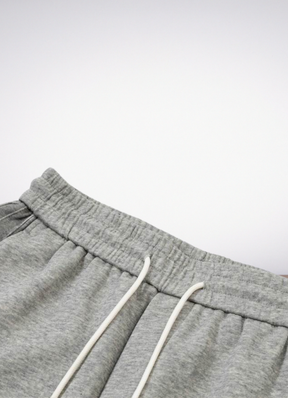 Logo embroider long pants Grey