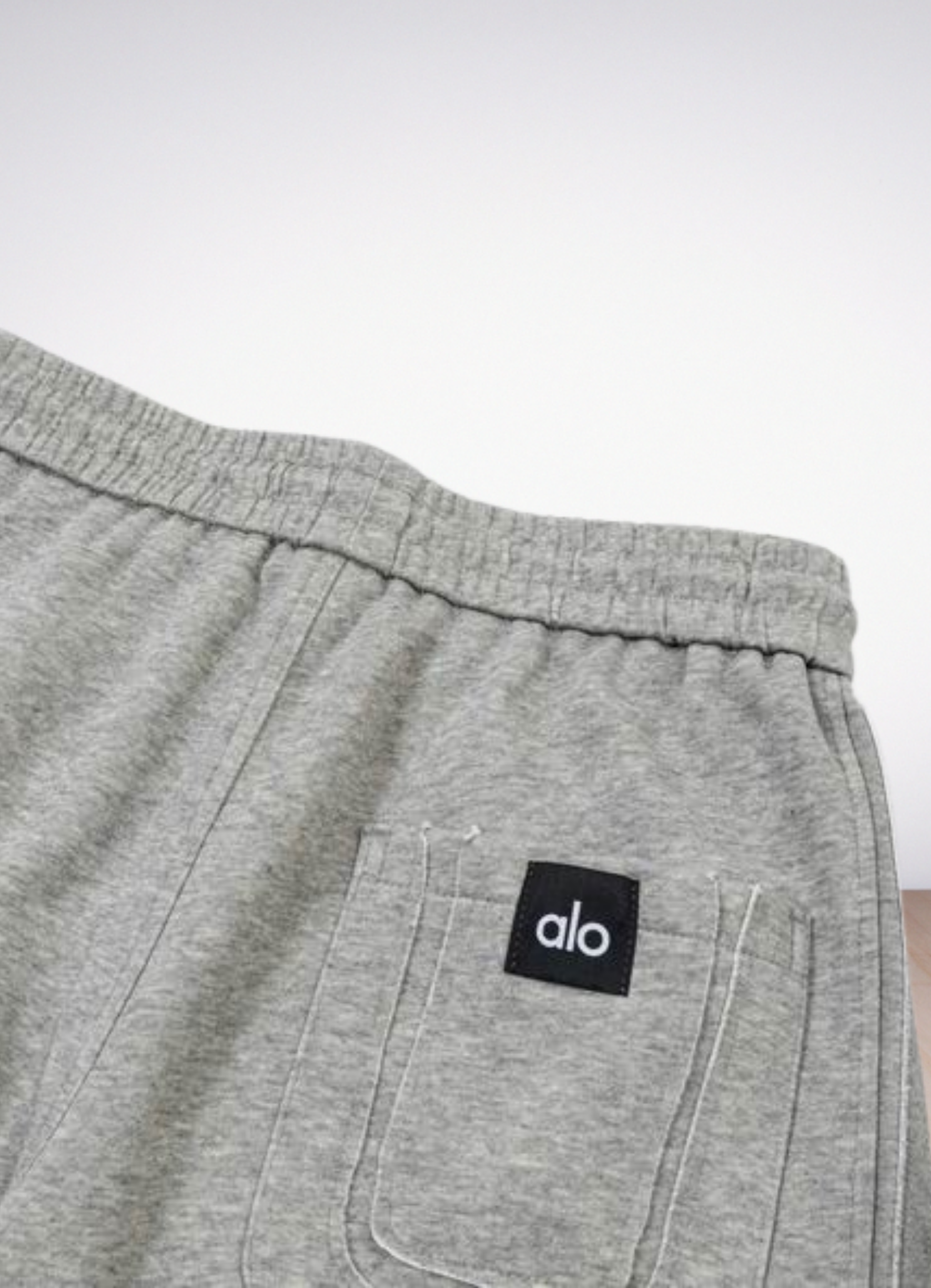 Logo embroider long pants Grey