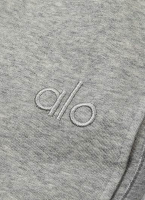 Logo embroider long pants Grey