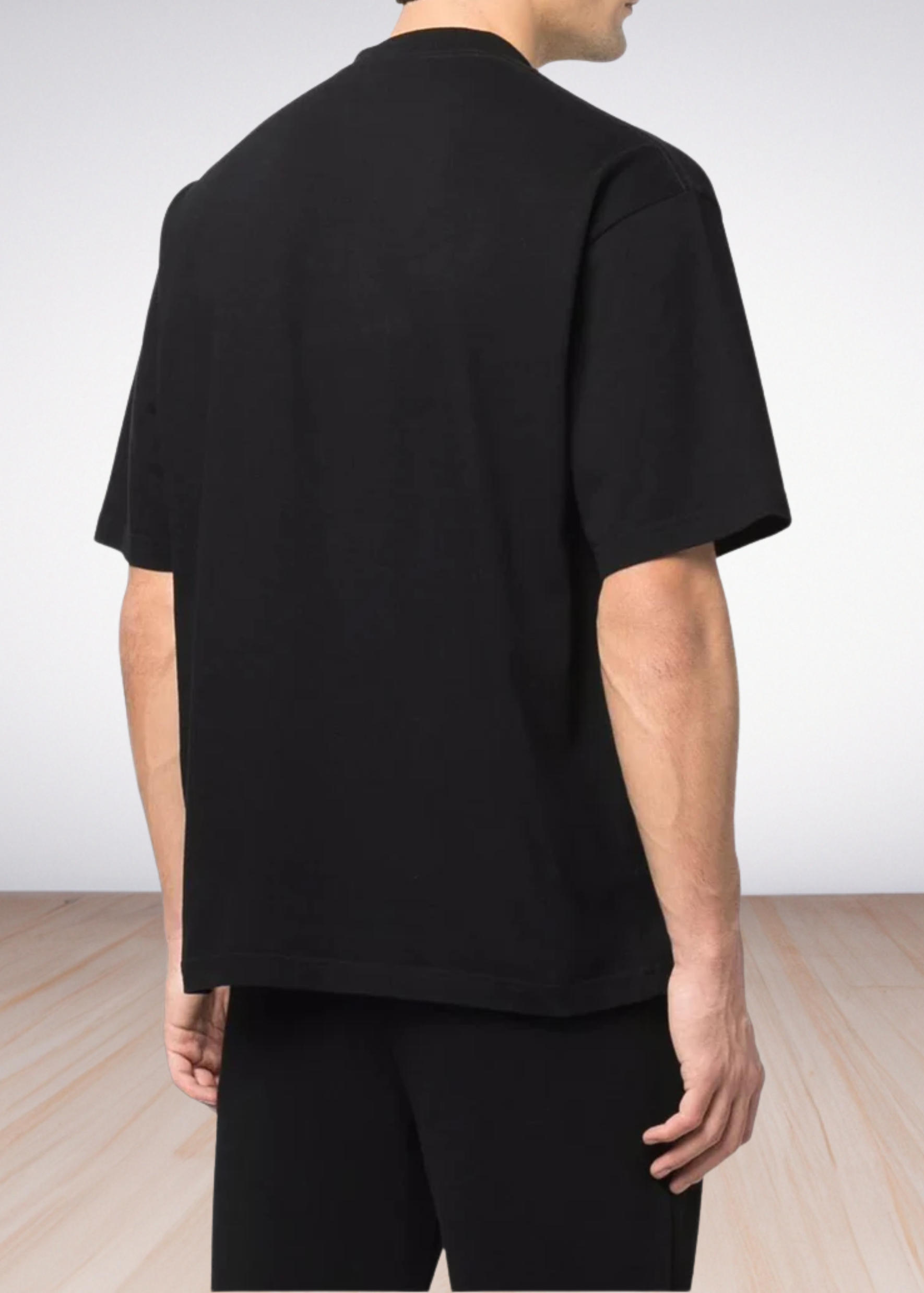 black graffiti-print cotton T-shirt