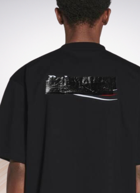 Logo embroidered oversized t shirt Fit Black