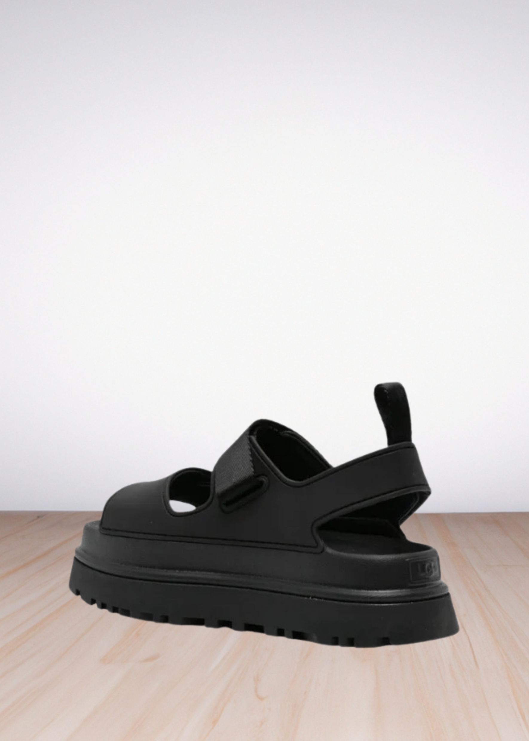 GOLDENGLOW FLATFORM SANDALS BLACK