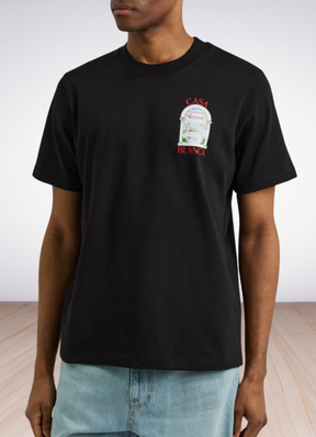 Logo Print T shirt Black