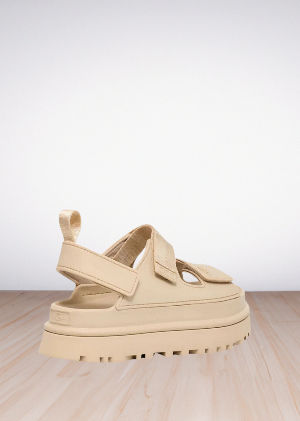 GOLDENGLOW FLATFORM SANDALS WHITE