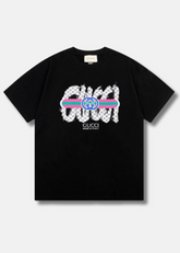 logo Print T shirt Black
