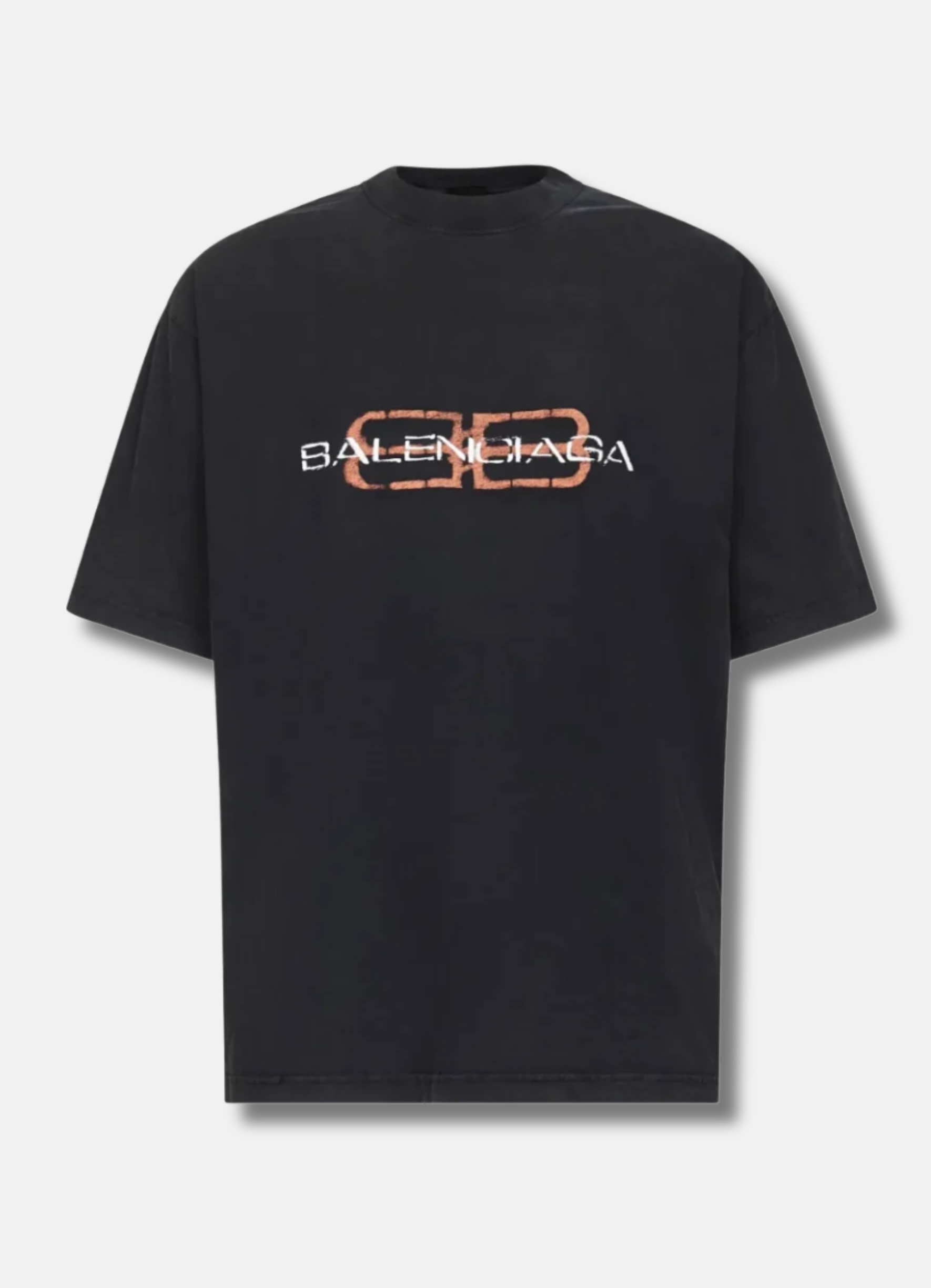 logo-print short-sleeve black טי שירט אובר סייז בצבע שחור
