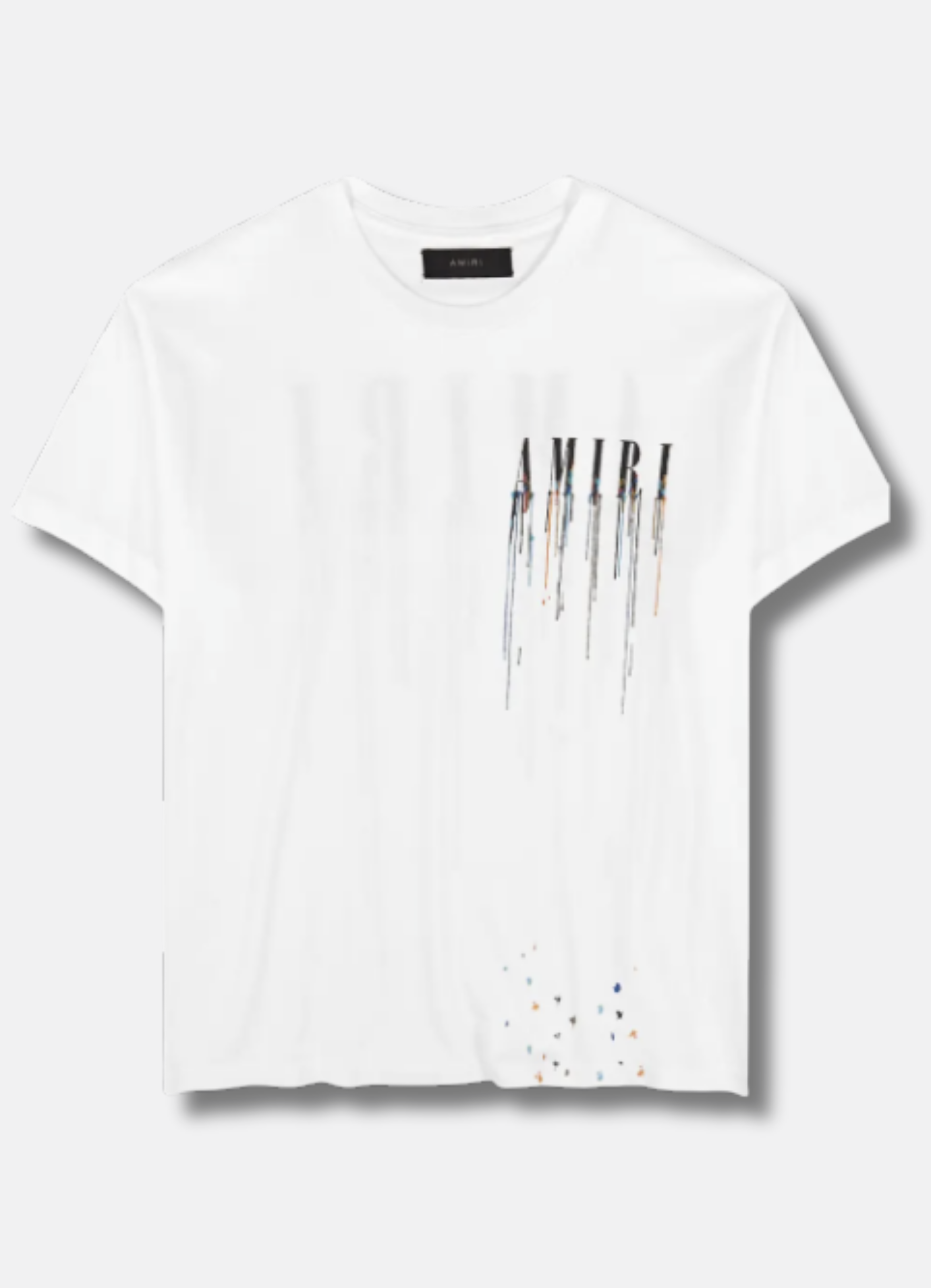paint drip logo-print cotton t-shirt