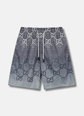 logo-print swim shorts בגד ים