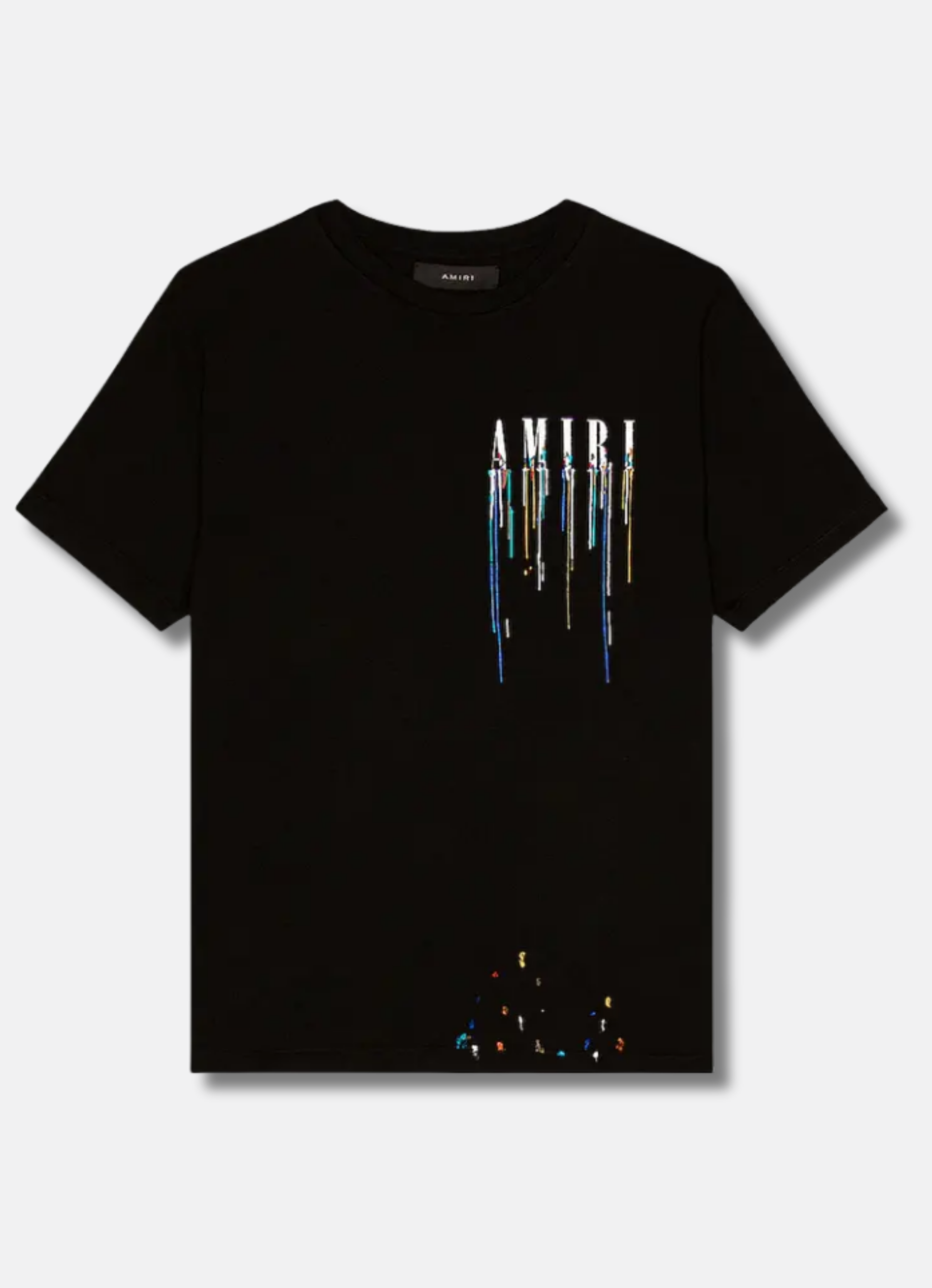 paint drip logo-print cotton t-shirt
