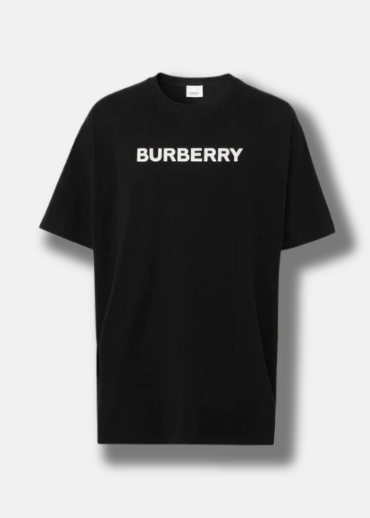 ברברי טי שירט צבע שחור Logo Print Cotton Oversized T-shirt