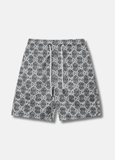 logo-print swim shorts בגד ים