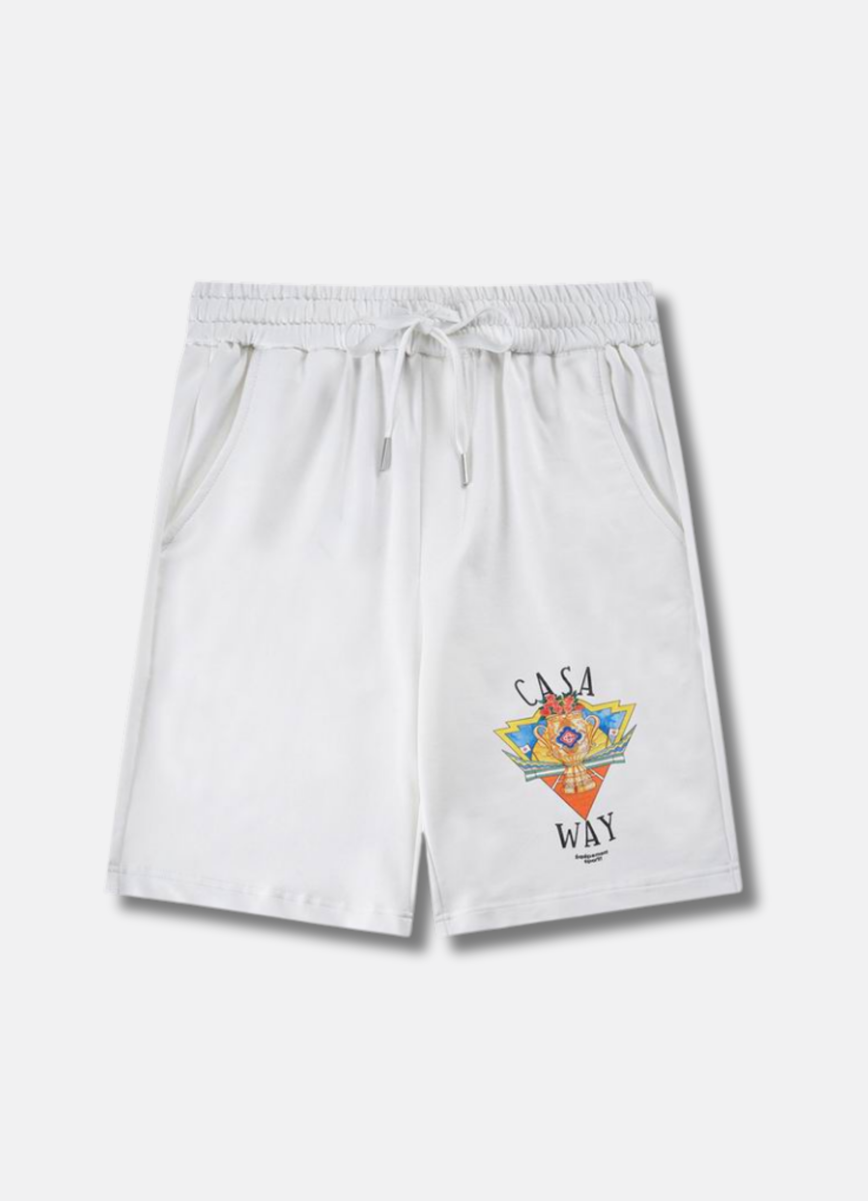 מכנסי שורטס Casablanca בצבע לבן עם הדפס לוגו צבעוני