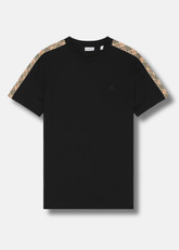 טי שירט צבע שחור Check Tape T-Shirt